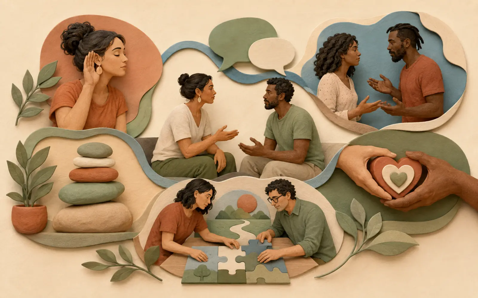 Cena acolhedora sobre cuidado e participação no cotidiano
